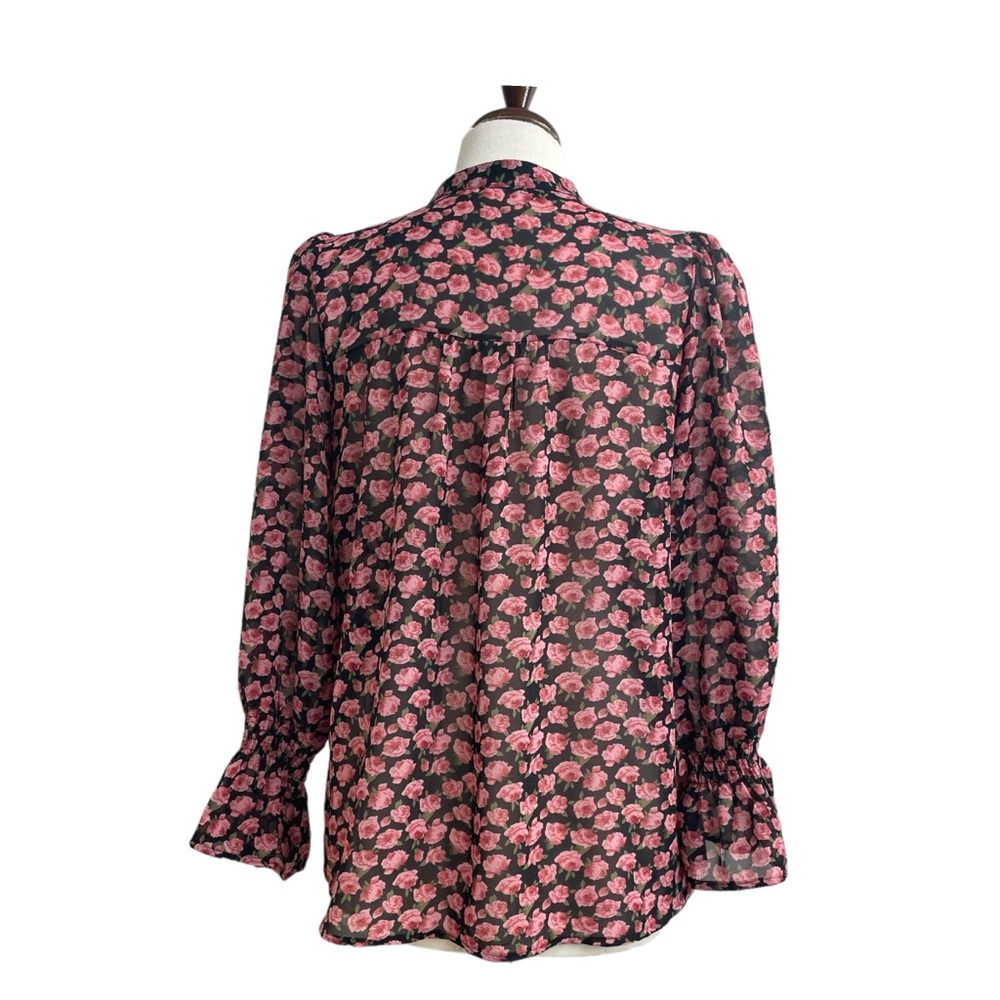 Azoe sheer button down blouse small - Picture 4 of 12